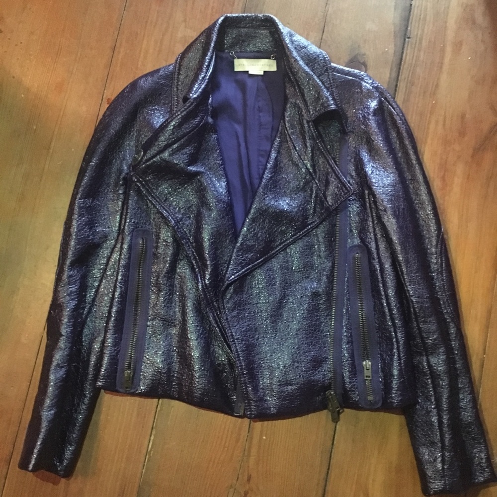 Stella McCartney dark purple biker jacket- vegan